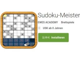 Gratis: Sudoku-App für Android mit sehr guten Bewertungen zum Nulltarif