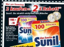 Sunil: Großpackung (100 Wäschen) für 9,99 Euro bei Lidl