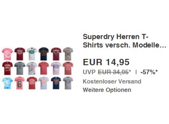 Superdry: T-Shirts für 11,96 Euro dank Gutscheincode