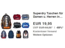 Ebay: Superdry-Taschen und -Rucksäcke für 19,95 Euro frei Haus