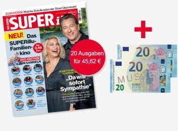 Superillu: 20 Ausgaben, teils mit DVD, für 45,62 Euro mit Scheck über 40 Euro