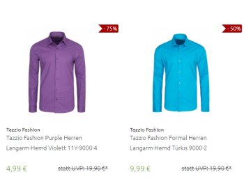 Outlet46: Hemden und Oberteile von Tazzio für 9,99 Euro