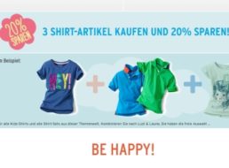 Tchibo: 20 Prozent Rabatt beim Kauf von drei Kinder-Shirts aus Bio-Baumwolle