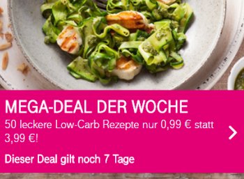 Telekom: 50 Low-Carb-Rezepte von GU für 0,99 statt 3,99 Euro