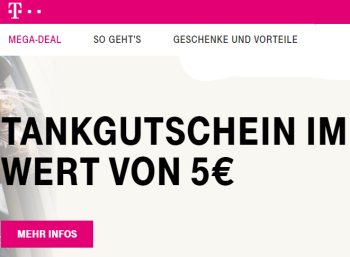 Gratis: Tankgutschein über 5 Euro für Telekom-Kunden geschenkt