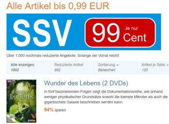 Terrashop: Über 1000 Bücher, DVDs und mehr für je 99 Cent