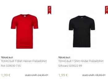 Outlet46: Artikel von "Texas Bull" für 1,99 bis 7,99 Euro frei Haus