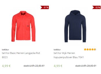 Outlet46: Arbeitsjacken und -Pullis von Texxor für 4,99 Euro frei Haus