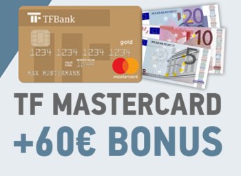 Gratis: Mastercard Gold inklusive 60 Euro Bonus für Discountfans