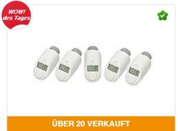 Ebay: Elektronisches Heizkörperthermostat eQ-3 im Fünferpack für 44,95 Euro