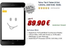 Billigarena: Tolino Tab 8 für 89,90 Euro frei Haus