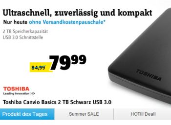 Externe Festplatte Toshiba Canvio Basics für 79,99 Euro frei Haus