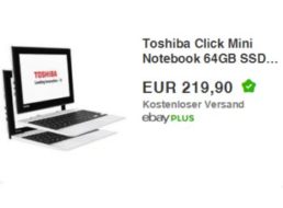 Toshiba: Satellite Click Mini L9W-B-103 mit 64 GByte Speicher für 219,90 Euro