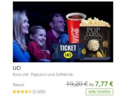 Groupon: UCI-Kinogutschein mit Popcorn und Getränk ab 7,77 Euro