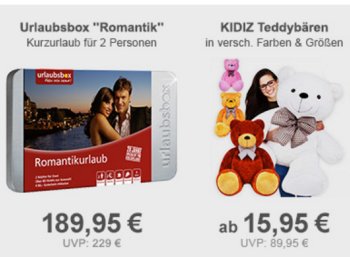 Allyouneed: "Urlaubsbox Romantik" mit 40 Euro Rabatt für 189,95 Euro