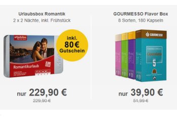 Allyouneed: "Urlaubsbox Romantik" für 188,52 Euro frei Haus