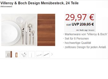 Druckerzubehoer.de: Menuebesteck "Bellevue" von Villeroy & Boch für 29,97 Euro