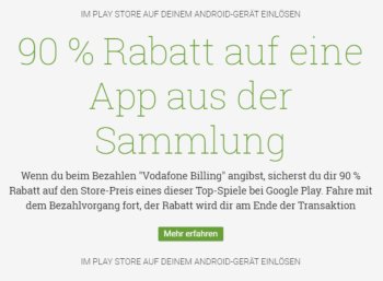 Google-Play: 10 Apps mit 90 Prozent Rabatt für Vodafone-Kunden