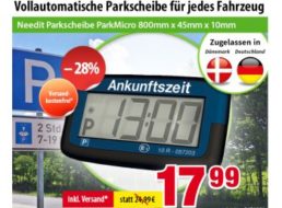 Völkner: Automatische Parkscheibe mit Zulassung für 17,99 Euro frei Haus