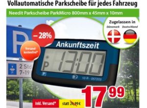 Völkner: Automatische Parkscheibe mit Zulassung für 17,99 Euro frei Haus 