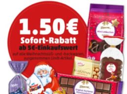 Penny: 1,50 Euro Weihnachtsrabatt ab 5 Euro Warenwert am Wochenende