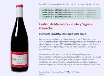 Rotwein mit 91 Parker-Punkten für 4,99 Euro pro Flasche