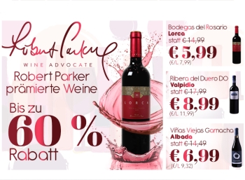 Weinvorteil: Parker-Weinpakete mit prämierten Flaschen ab 5,99 Euro