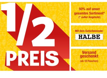 Weinvorteil: Mehrfach prämierte Weine zum halben Preis mit Gratis-Versand