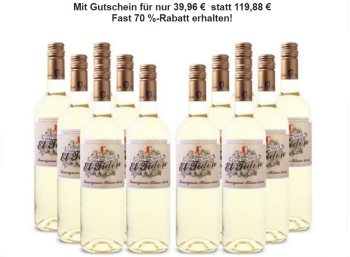 Weinvorteil: Zwölferpaket prämierter Weißwein für 39,96 Euro frei Haus