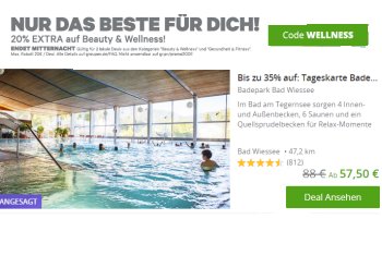 Groupon: 20 Prozent Rabatt auf Wellness und Beauty bis Mitternacht