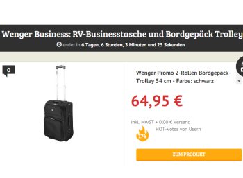 Dealclub: Wenger Bordgepäck-Trolley für 64,95 Euro frei Haus