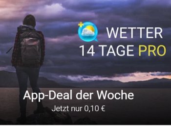 Google Play: "Wetter 14 Tage Pro" für zehn Cent