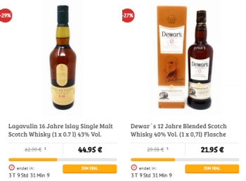 Dealclub: Spirituosen-Spezial mit Whiskey-Flaschen zu Schnäppchenpreisen