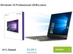 Dailydeal: Windows 10 Professional OEM für 24,99 Euro frei Haus