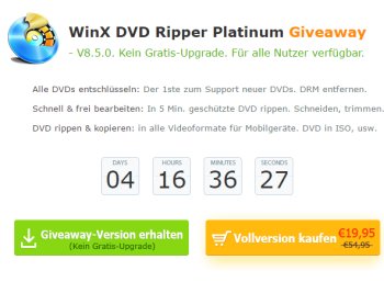 Gratis: "Winx DVD Ripper Premium" für vier Tage zum Nulltarif