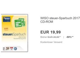 Ebay: "WISO Steuer-Sparbuch 2017" für 19,99 Euro frei Haus