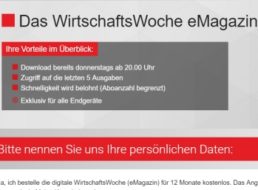 Gratis: Digitalausgabe der "Wirtschaftswoche" für ein Jahr zum Nulltarif