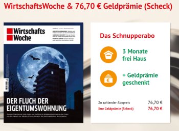 Wiwo: 13 Ausgaben für 76,70 Euro mit Scheck über 76,70 Euro