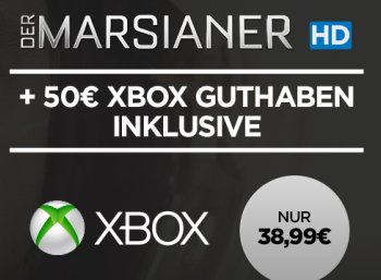 XBOX: Guthaben über 50 Euro für 38,99 Euro inklusive "Der Marsianer" in HD