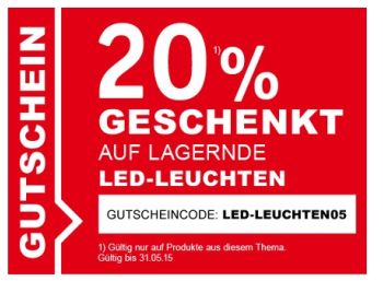 LED-Leuchten-Rabatt von 20 Prozent