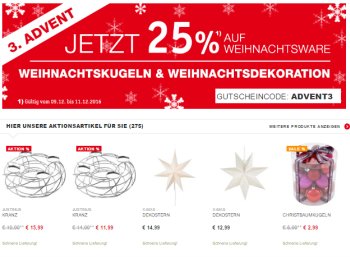 XXXL: Weihnachtsdeko mit 25 Prozent Rabatt, 100 Christbaumkugeln für 7,50 Euro