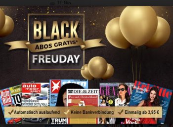 Black Friday: 6 Zeitschriften-Kurzabos mit automatischem Ende